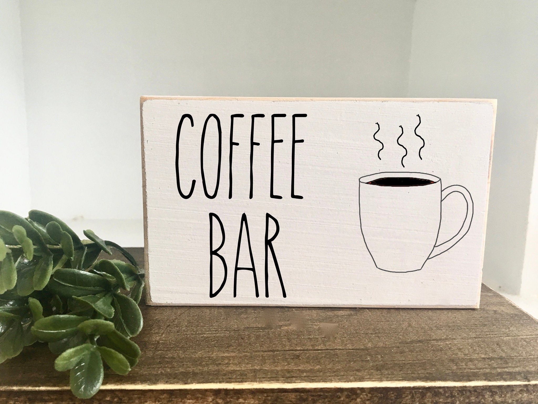 Coffee bar sign, home decor, wooden sign, tiered tray sign, freshly brewed coffee, farmhouse, Tiered tray, coffee bar, wooden block