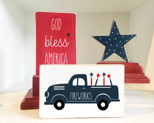 4th of July signs, Wooden signs, Farmhouse truck, Memorial day, Tiered tray decor, Wooden star, America, Old rustic truck, tiered tray signs