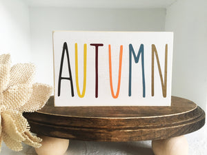 Fall decor, Wooden sign, Tiered tray sign, Autumn, Fall sign, Farmhouse decor, Tiered tray decor, Coffee bar, wooden block, Kitchen sign