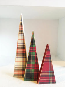 Wooden trees, Tiered tray decor, Plaid Christmas trees, ready to ship, tree shelf sitters, teacher gift, housewarming, hostess gift, plaid