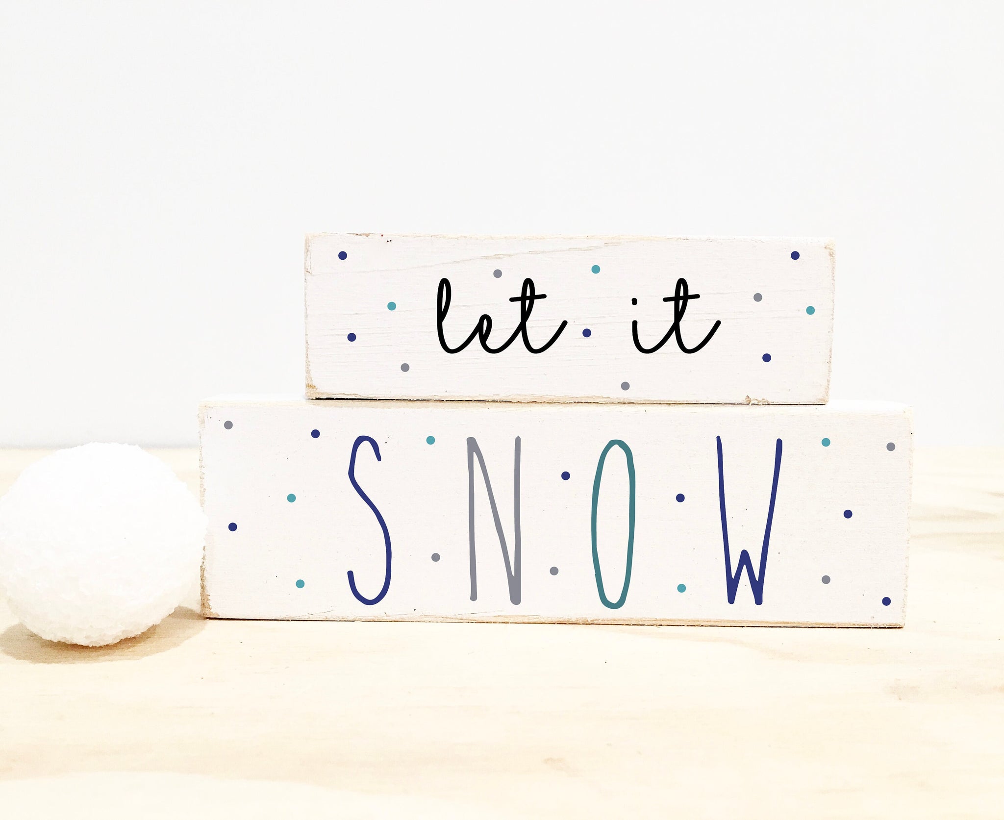 Winter tiered tray sign, Let it snow blocks,  Tiered tray decor,  Tiered tray signs, Hostess gift, Coffee bar, Teacher gift, Winter decor