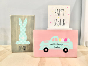Easter sign bundle, Easter decor, bunny, Tiered tray signs,  Easter truck, Farmhouse decor, Rustic truck, Tiered tray decor, spring decor