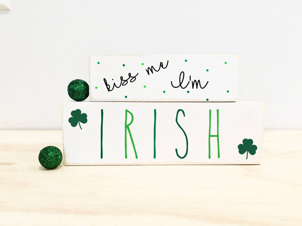 St. Patrick's day,  tiered tray sign, Irish sign, Tiered tray decor, Tiered tray signs, Hostess gift, Coffee bar, Teacher gift, Kiss me