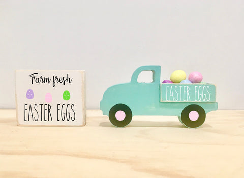 Easter truck, tiered tray decor, truck and sign set, Easter decor, Wooden truck, Farmhouse, Tiered tray, Old truck, Easter eggs, Spring