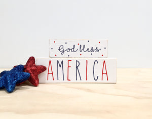 4th of July  sign, Tiered tray decor, God bless America, Tiered tray signs,  Coffee bar, 4th of July decor, wooden signs, cocoa bar