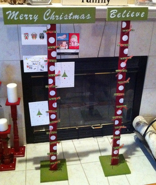 Merry mail, Christmas card holder, display for cards, Merry mail, Christmas decor, card storage