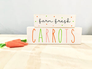 Easter tiered tray signs, Farm fresh carrots, Tiered tray decor, Tiered tray signs, Hostess gift, Coffee bar, Teacher gift, Easter decor