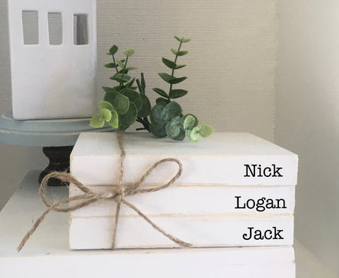 Personalized book, wooden book, mini book, faux books, one book add on, extra book for book bundle