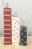 4th of July decor, wooden firecrackers, set of 3, farmhouse, tiered tray decor, shelf sitter, faux firecrackers, stars and stripes, rustic