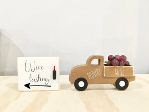 Wine truck and sign set, Wine tiered tray, Wine tasting sign, Tiered tray decor, Farmhouse truck, Wooden sign, Bar decor, Book club, truck