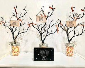 Halloween decor, Tree, Tiered tray decor, Artificial branches, Centerpiece, Table decor, Mantle, Housewarming, Hostess gift, candy corn tree