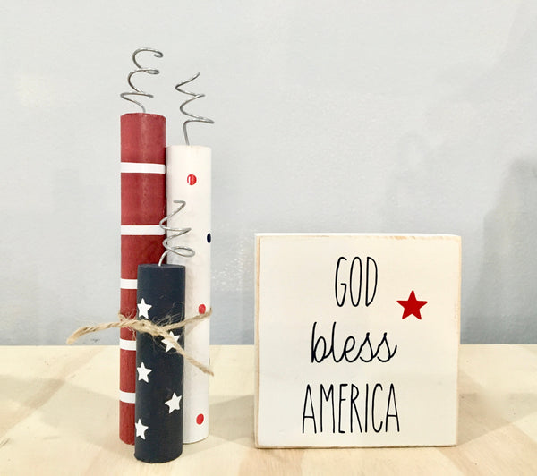 4th of July bundle, Tiered tray decor, wooden stars, Flag, Memorial day, Book stack, Firecrackers, Wooden truck, Pinwheel, mug, USA