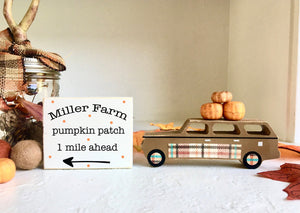 Fall decorations, Wooden station wagon, Fall decor, Tiered tray, Personalized decor, Farmhouse, Wood sign