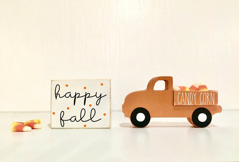 Candy corn truck, Fall tiered tray, Fall truck, Fall decor, Tiered tray sign,  Farmhouse truck, Wooden sign, Pumpkin patch sign, happy fall