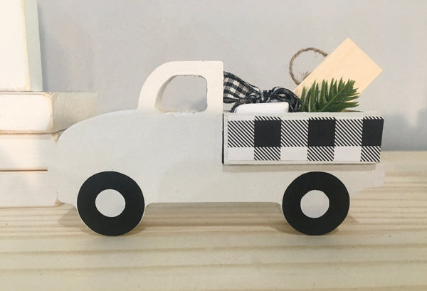 Tiered tray books, Christmas decor, Wooden house, truck, Home for the holidays, Personalized, Farmhouse, Teacher gift, buffalo plaid, mini