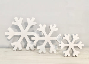 Wooden snowflakes, Christmas decor, Winter, rustic, Farmhouse, Tiered tray decor, Let it snow sign