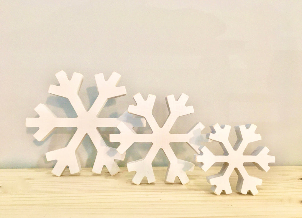 White wooden Snowflake Christmas Rustic Farmhouse home Decor