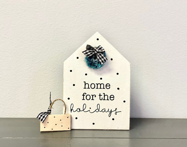 Holiday tiered tray, Wooden house, Home for the holidays, Christmas house,  Farmhouse decor, Housewarming gift, New home gift