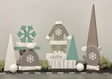 Winter decor, Tiered tray, Snowflake sweater, Wooden winter hat, Mitten, Wood snowflake, Christmas decor, trees, ugly sweater, Hello winter