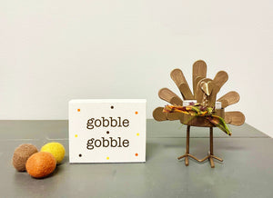 Fall decor, Turkey candle holder,  Tiered tray decor, Thanksgiving, Tea light holder, Gobble sign, Thanksgiving sign, Hostess gift