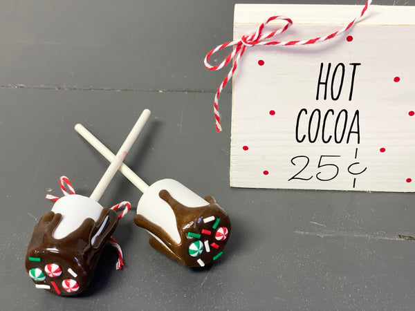 Hot cocoa, Tiered tray decor,  Hot cocoa bar, Christmas decor, Holiday tiered tray, Family gift, Teacher, Hostess, Glass mug, Marshmallows