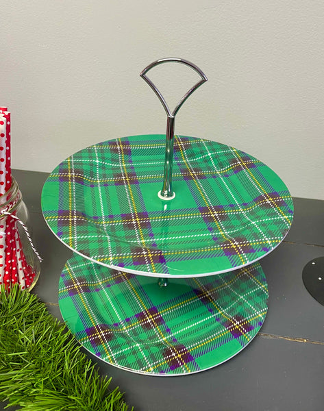 Holiday tiered trays, Plaid, Desert table, Set of 4 espresso mugs, Christmas decor, Hostess, Hot cocoa tray, Sweet treats, Coffee bar