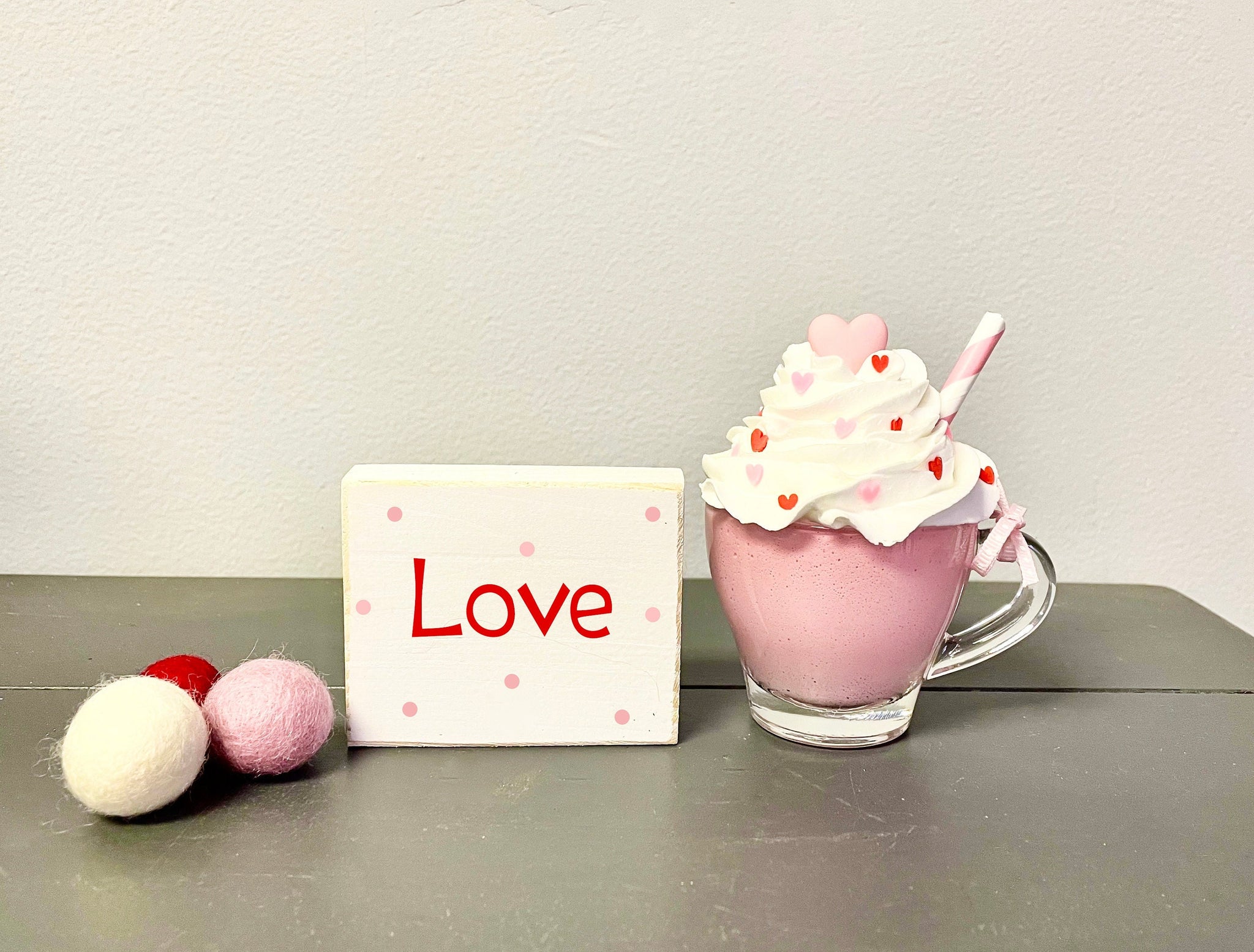 Valentine's day mug, Tiered tray, Valentine gift, Decor, Family gift, Teacher, Hostess, Tiered tray sign, Wood, Love sign, Mini espresso mug