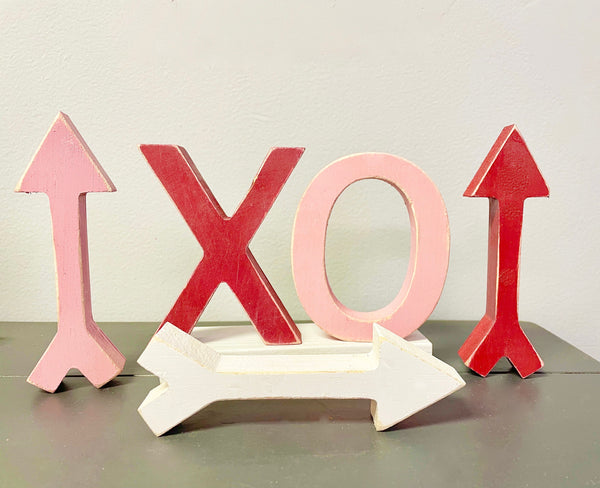 Valentine's day decor, XOXO,  Tiered tray, Valentine gift, Hugs and kisses, Holiday tray decor, Gift for her, Tiered tray sign, Wood, Rustic