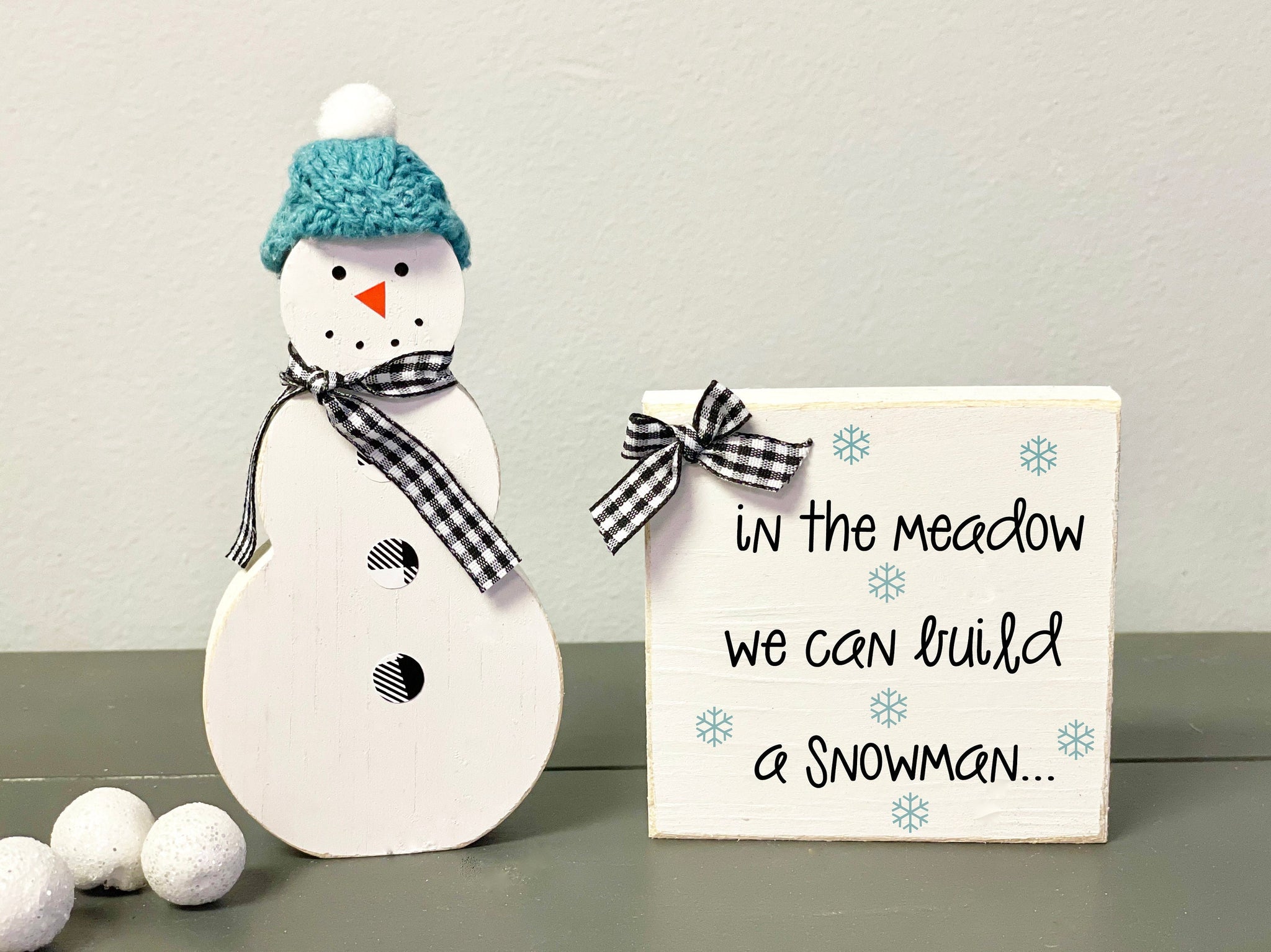 Wood Snowman, Snowman Decor, Tiered Tray Decor, Winter Decor