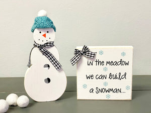 Wooden snowman, Winter tiered tray, Hello winter, Tiered tray sign, Winter decor, Wooden sign