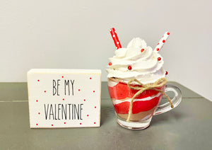 Valentine's day mug, Sweetheart swirl,  Valentine gift, Decor, Teacher, Hostess, Tiered tray sign, Be my valentine, Mini espresso mug