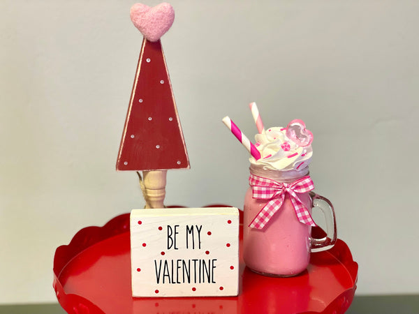 Valentine's day mug, Tiered tray, Valentine gift, Decor, Wooden tree,  Hostess, Tiered tray sign, Wood, Be my valentine sign, Mini mug