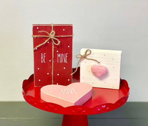 Valentines decor, Tiered tray decor, wooden heart, Wooden presents, be my valentine, Valentine's day decor, Wood presents