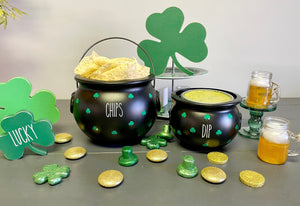 St. Patrick's decor, Chip and dip bowls, Party supplies, Pot of gold, Cauldrons, Candy bowls, Shamrock table decor