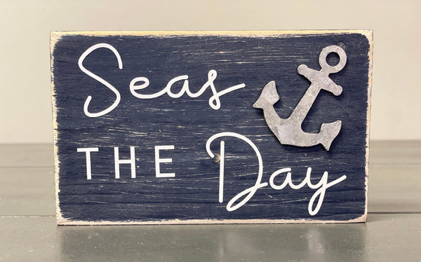 Nautical tiered tray, Wood sailboat, Life ring, Nautical decor, Seas the day,  Lake house, Cottage, Anchor sign