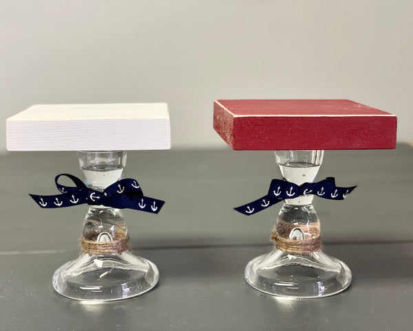 Nautical tiered tray, Book stack, Wood sailboat, Yacht club, Nautical decor, Seas the day, Pedestals, Lake house, Cottage, Anchor sign