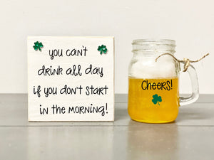 Faux beer mug and sign, St. Patrick's day decor, Beer sign, Tiered tray decor, Bar decor, Drinking sign, Tiered tray sign