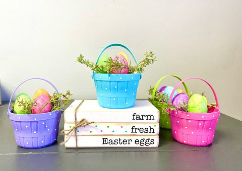 Easter decor, Tiered tray decor, Mini book bundle, Book stack, Mini easter basket