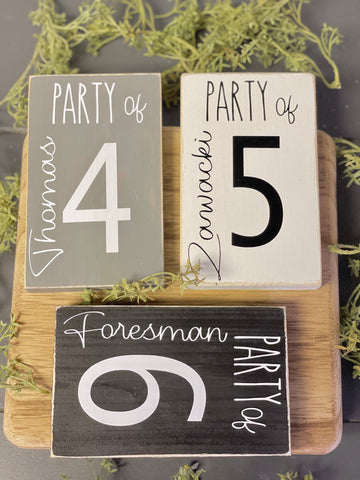 Personalized wooden sign, Family name, Party of 6, Last name, housewarming gift, Farmhouse, Home decor