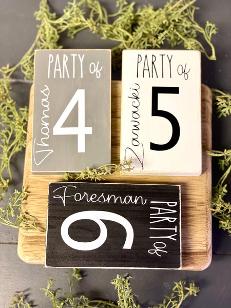 Personalized wooden sign, Family name, Party of 6, Last name, housewarming gift, Farmhouse, Home decor