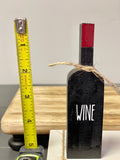 Wine decor, Mini book bundle, Faux glass of wine, Book stack, Red wine, Tiered tray decor, Wooden bottle of wine, Mother's day gift