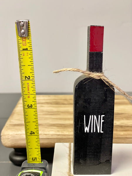 Wine decor, Mini book bundle, Faux glass of wine, Book stack, Red wine, Tiered tray decor, Wooden bottle of wine, Mother's day gift