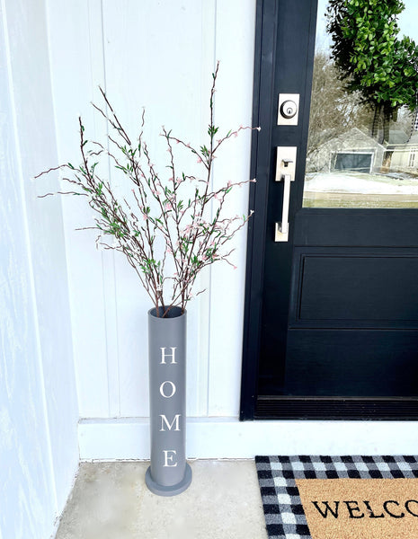 Gray porch vase, Large vase, Personalized Mother's day gift, Spring decor, Housewarming, farmhouse, Porch decor, Welcome sign, Home sign