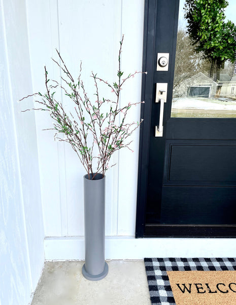 Gray porch vase, Large vase, Personalized Mother's day gift, Spring decor, Housewarming, farmhouse, Porch decor, Welcome sign, Home sign