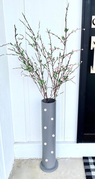 Gray porch vase, Large vase, Personalized Mother's day gift, Spring decor, Housewarming, farmhouse, Porch decor, Welcome sign, Home sign