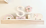 Nursery decor, Wooden letter, Personalized, Wood flower, Rainbow, Giraffe, Elephant, Modern nursery, Baby shower gift, Name block