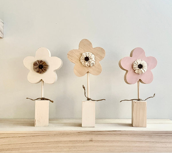 Wooden flowers for nursery, Baby girl shower gift, Spring decor, Modern style home and kids room