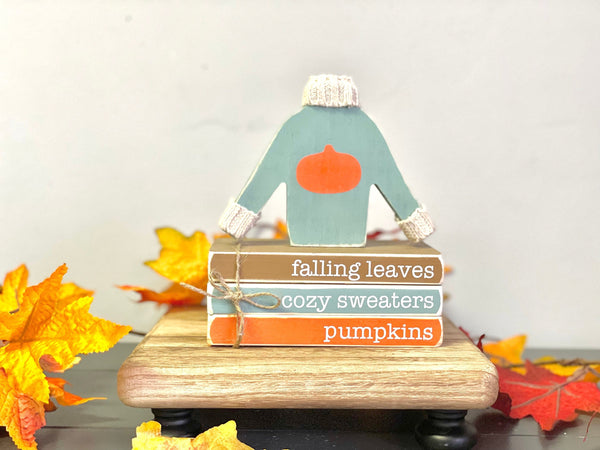 Fall bundle, book stack, Wooden sweater, Fall tiered tray, Pumpkin truck, Pumpkin sweater, Fall decor, Pumpkin patch sign