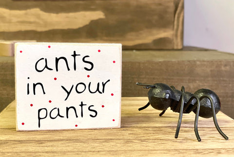 Metal ant, Summer decor, Tiered tray, Wooden sign, Picnic display, Ants