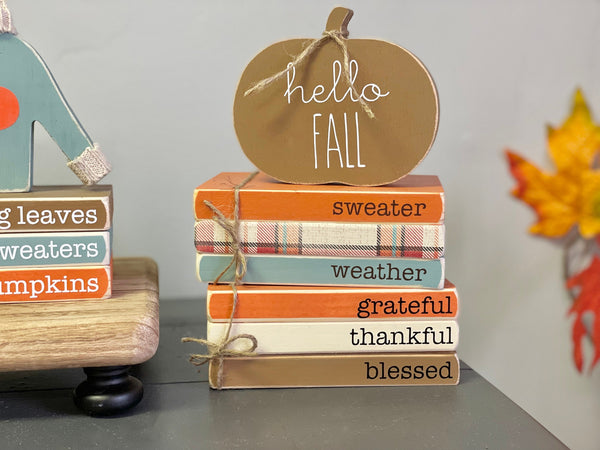 Fall bundle, book stack, Wooden sweater, Fall tiered tray, Pumpkin truck, Pumpkin sweater, Fall decor, Pumpkin patch sign